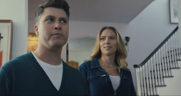 Teaser Clip From Funny Super Bowl Ad With Scarlett Johansson And Colin Jost Daily Candid News