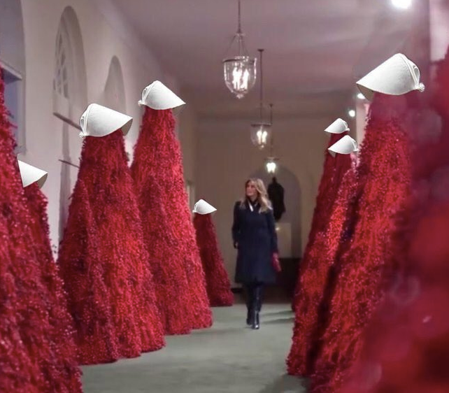 Melanie's White House Decorations Straight out of 'Handmaids Tale
