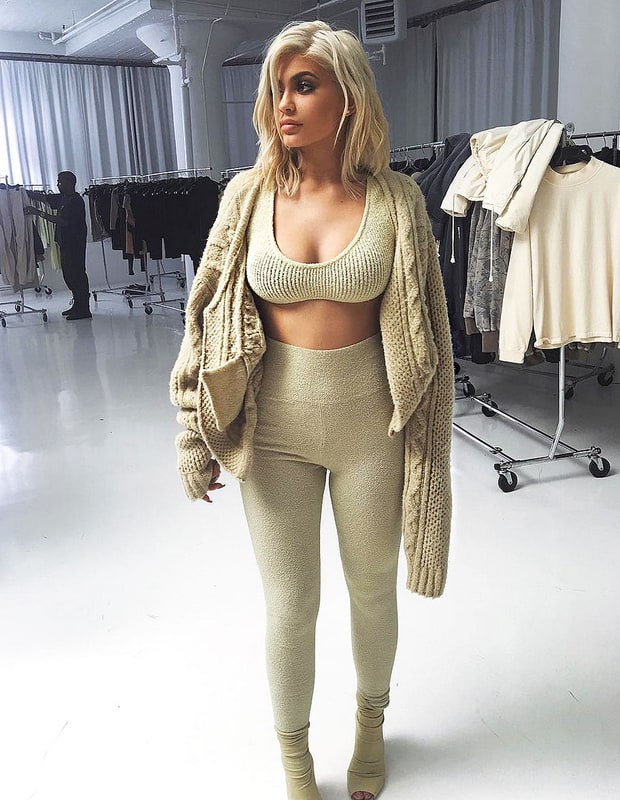 Kylie Jenner in Yeezy knits  at brother-in-law West's Yeezy Season 4 show . 
